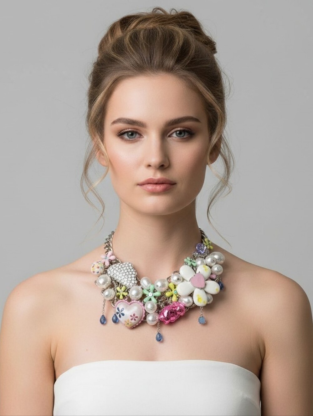 🐇▪️Betsey johnson▪️ flower easter bunny bib statement 19in necklace - Picture 4 of 13
